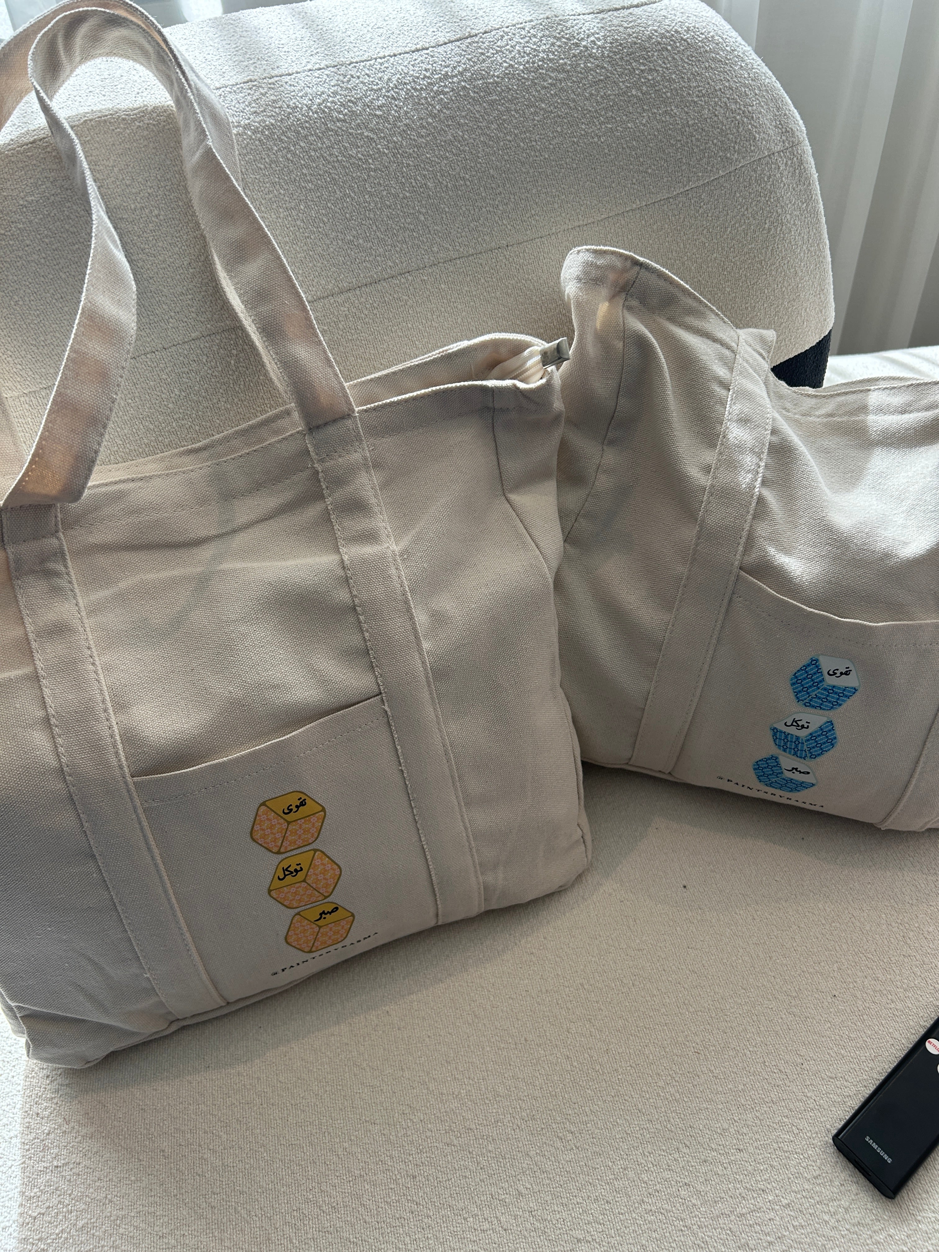 Summer Zelij Tote Bags